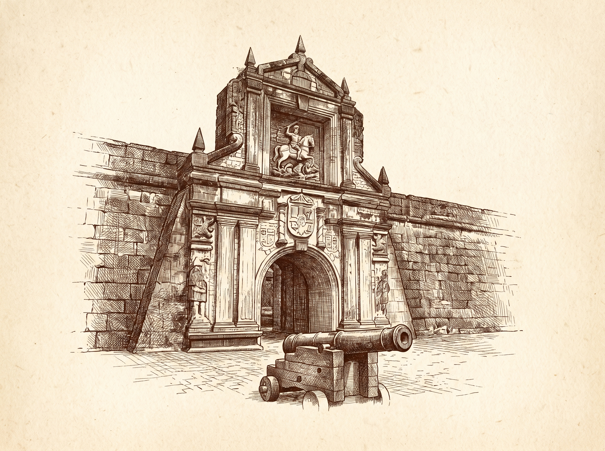 Engraving of Fort Santiago, Intramuros